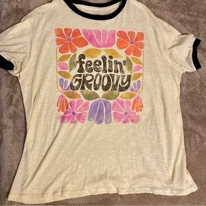 Natural Life Oversized Retro Feeling Groovy Ringer T shirt